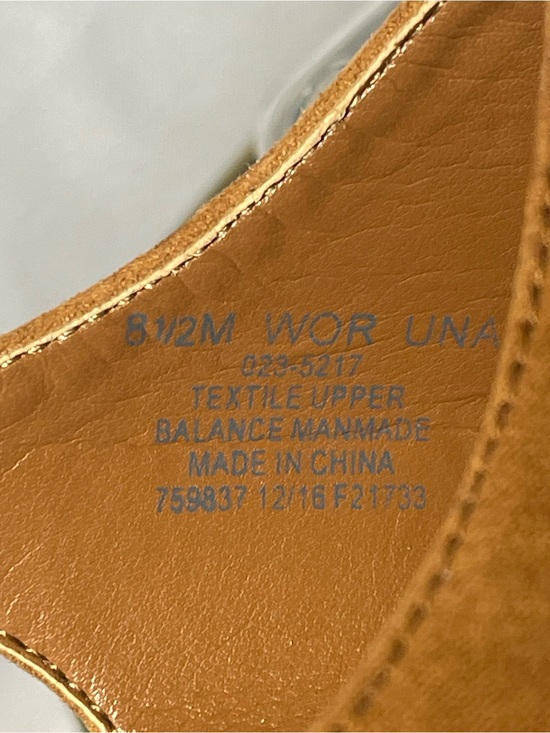 Worthington Cognac Faux Suede Platform Heels Sandals 8.5